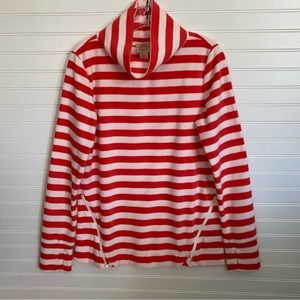 Telluride Clothing Company fleece, RED/WHITE striped top SIZE SMALL